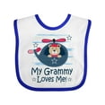 thumbnail image 1 of Inktastic Grammy Loves Me Grandson Bear Boys Baby Bib, 1 of 4