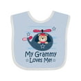thumbnail image 1 of Inktastic Grammy Loves Me Grandson Bear Boys Baby Bib, 1 of 4