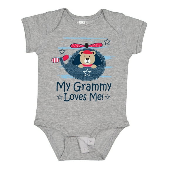 Inktastic Grammy Loves Me Grandson Bear Boys Baby Bodysuit