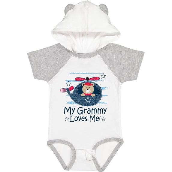 Inktastic Grammy Loves Me Grandson Bear Boys Baby Bodysuit