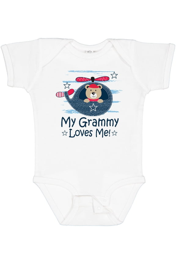 Grammy Loves Me Grandson Bear Boys Baby Bodysuit