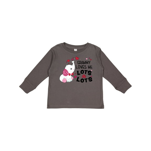 Inktastic Grammy Loves Me Lots and Lots- cute elephant Boys or Girls Long Sleeve Toddler T-Shirt
