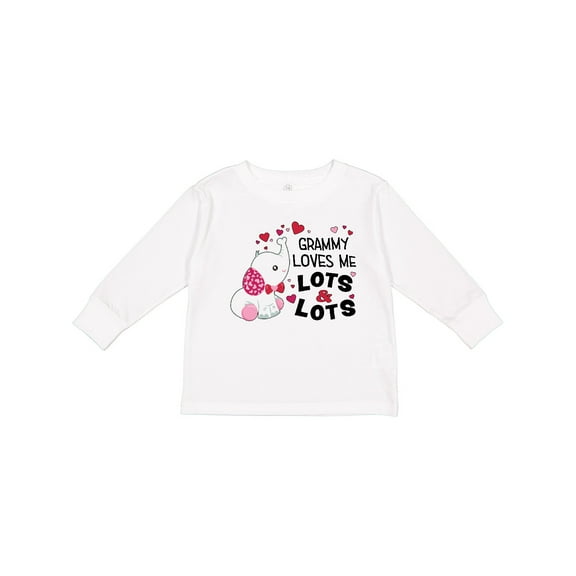 Inktastic Grammy Loves Me Lots and Lots- cute elephant Boys or Girls Long Sleeve Toddler T-Shirt