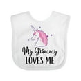 thumbnail image 1 of Inktastic Grammy Loves Me Unicorn Girls Girls Baby Bib, 1 of 4