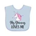 thumbnail image 1 of Inktastic Grammy Loves Me Unicorn Girls Girls Baby Bib, 1 of 4