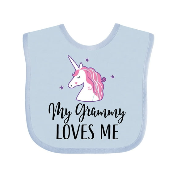 Inktastic Grammy Loves Me Unicorn Girls Girls Baby Bib