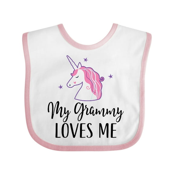 Inktastic Grammy Loves Me Unicorn Girls Girls Baby Bib