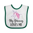 thumbnail image 1 of Inktastic Grammy Loves Me Unicorn Girls Girls Baby Bib, 1 of 4