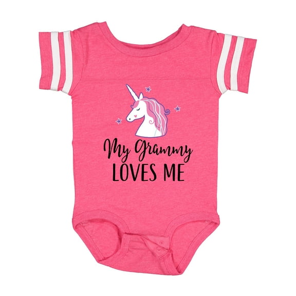 Inktastic Grammy Loves Me Unicorn Girls Girls Baby Bodysuit