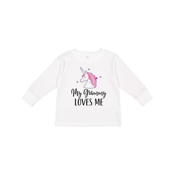 Inktastic Grammy Loves Me Unicorn Girls Girls Long Sleeve Toddler T-Shirt