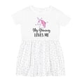 thumbnail image 1 of Inktastic Grammy Loves Me Unicorn Girls Girls Toddler Dress, 1 of 5