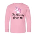 thumbnail image 1 of Inktastic Grammy Loves Me Unicorn Girls Long Sleeve Youth T-Shirt, 1 of 5