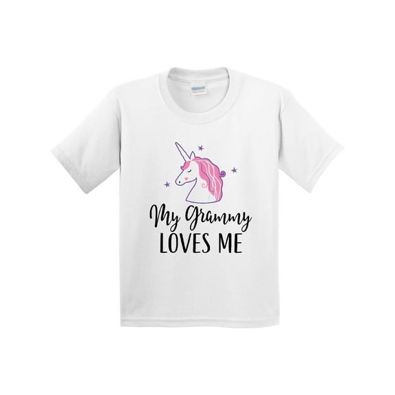Inktastic Grammy Loves Me Unicorn Girls Youth T-Shirt