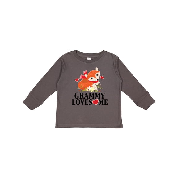 Inktastic Grammy Loves Me Woodland Fox Girls Long Sleeve Toddler T-Shirt