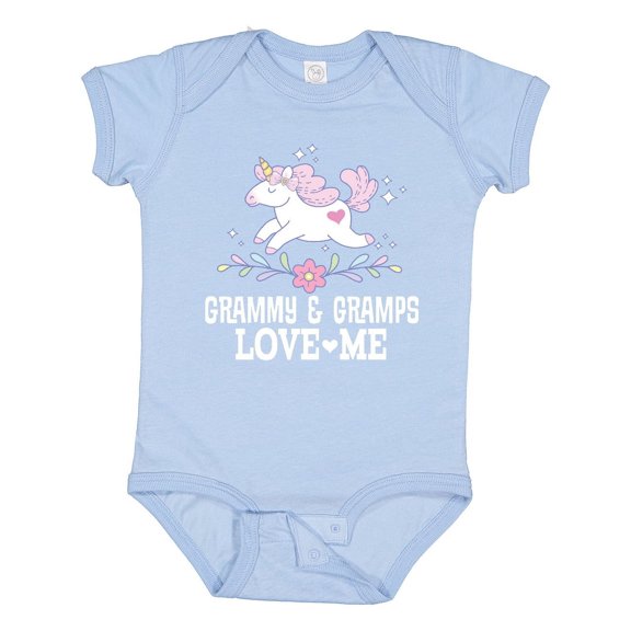 Inktastic Grammy and Gramps Girls Granddaughter Unicorn Girls Baby Bodysuit