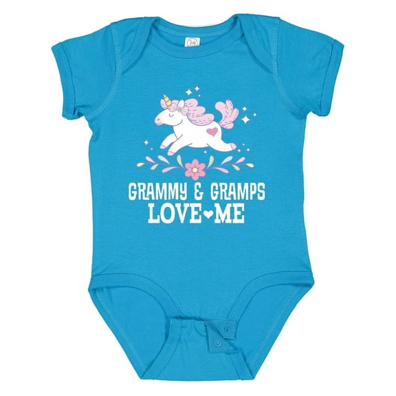 Inktastic Grammy and Gramps Girls Granddaughter Unicorn Girls Baby Bodysuit