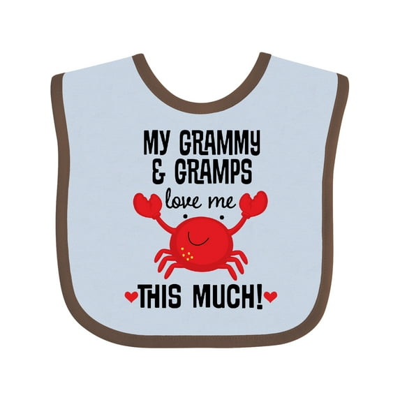 Inktastic Grammy and Gramps Love Me Grandson Grandchild Boys or Girls Baby Bib
