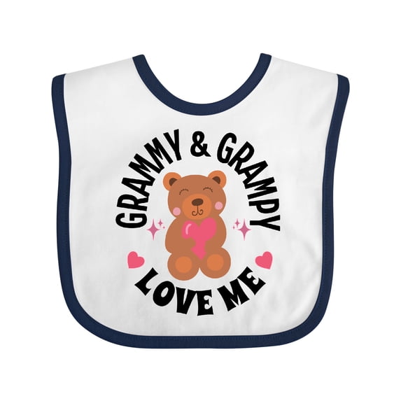 Inktastic Grammy and Grampy Love Me Grandchild Bear Boys or Girls Baby Bib