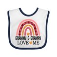 thumbnail image 1 of Inktastic Grammy and Grampy Love Me Grandchild Rainbow Girls Baby Bib, 1 of 4