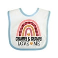 thumbnail image 1 of Inktastic Grammy and Grampy Love Me Grandchild Rainbow Girls Baby Bib, 1 of 4