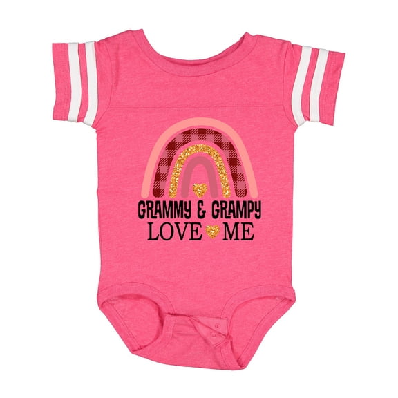 Inktastic Grammy and Grampy Love Me Grandchild Rainbow Girls Baby Bodysuit