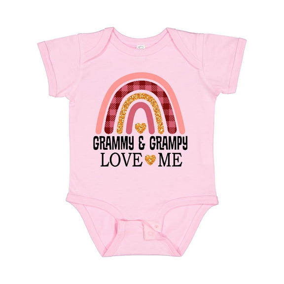Inktastic Grammy and Grampy Love Me Grandchild Rainbow Girls Baby Bodysuit