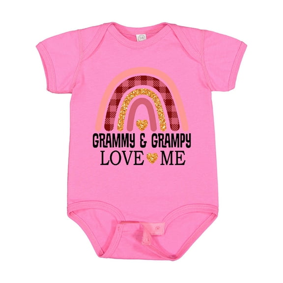 Inktastic Grammy and Grampy Love Me Grandchild Rainbow Girls Baby Bodysuit