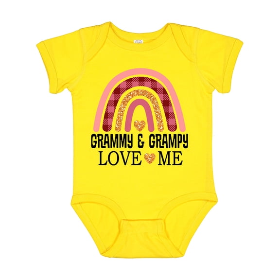 Inktastic Grammy and Grampy Love Me Grandchild Rainbow Girls Baby Bodysuit