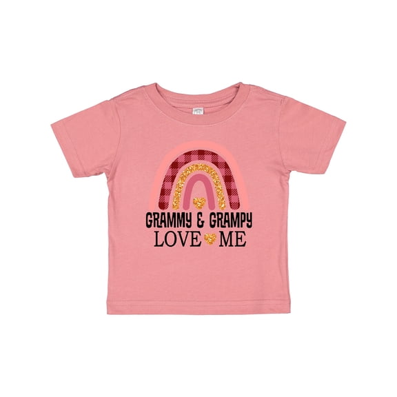 Inktastic Grammy and Grampy Love Me Grandchild Rainbow Girls Baby T-Shirt