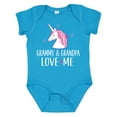thumbnail image 1 of Inktastic Grammy and Grandpa Love Me Girl Unicorn Girls Baby Bodysuit, 1 of 5