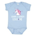 thumbnail image 1 of Inktastic Grammy and Grandpa Love Me Girl Unicorn Girls Baby Bodysuit, 1 of 5