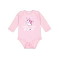 thumbnail image 1 of Inktastic Grammy and Grandpa Love Me Girl Unicorn Girls Long Sleeve Baby Bodysuit, 1 of 5