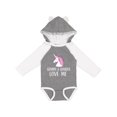 thumbnail image 1 of Inktastic Grammy and Grandpa Love Me Girl Unicorn Girls Long Sleeve Baby Bodysuit, 1 of 5