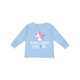 thumbnail image 1 of Inktastic Grammy and Grandpa Love Me Girl Unicorn Girls Long Sleeve Toddler T-Shirt, 1 of 5