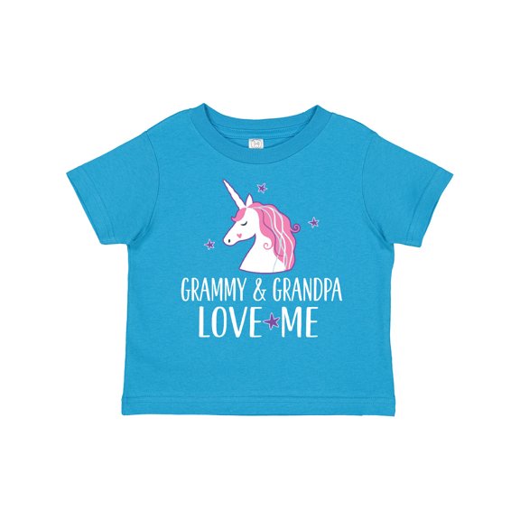 Inktastic Grammy and Grandpa Love Me Girl Unicorn Girls Toddler T-Shirt