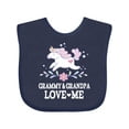 thumbnail image 1 of Inktastic Grammy and Grandpa Love Me Grandchild Unicorn Girls Baby Bib, 1 of 4