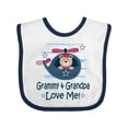 thumbnail image 1 of Inktastic Grammy and Grandpa Love Me Grandson Boys Baby Bib, 1 of 4
