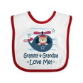 thumbnail image 1 of Inktastic Grammy and Grandpa Love Me Grandson Boys Baby Bib, 1 of 4