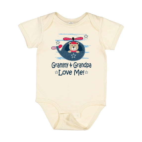 Inktastic Grammy and Grandpa Love Me Grandson Boys Baby Bodysuit