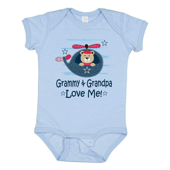 Inktastic Grammy and Grandpa Love Me Grandson Boys Baby Bodysuit