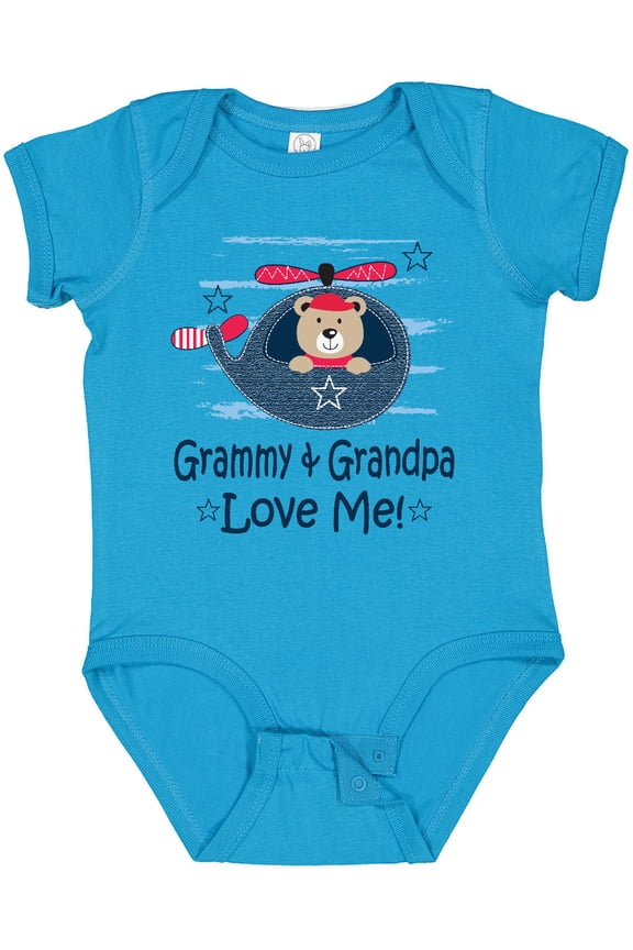 Grammy and Grandpa Love Me Grandson Boys Baby Bodysuit