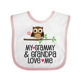 thumbnail image 1 of Inktastic Grammy and Grandpa Love Me Owl Girls Baby Bib, 1 of 4