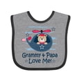 thumbnail image 1 of Inktastic Grammy and Papa Love Me Boys Baby Bib, 1 of 4