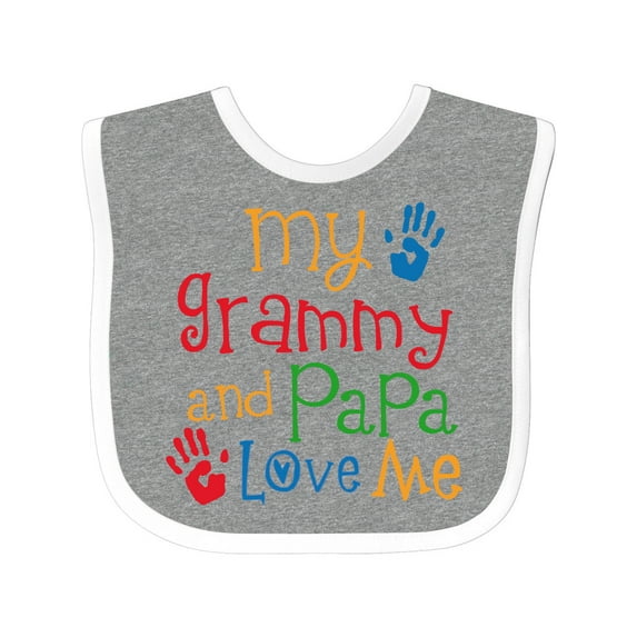 Inktastic Grammy and Papa Love Me Boys or Girls Baby Bib