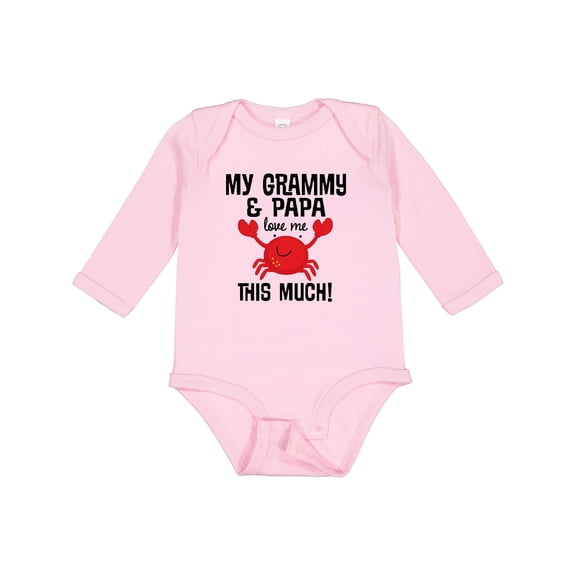 Inktastic Grammy and Papa Love Me Boys or Girls Long Sleeve Baby Bodysuit