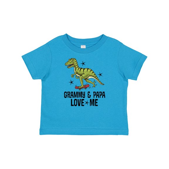 Inktastic Grammy and Papa Love Me Dinosaur Grandson Boys Baby T-Shirt