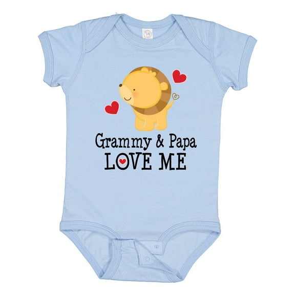 Inktastic Grammy and Papa Love Me Gift Boys Baby Bodysuit