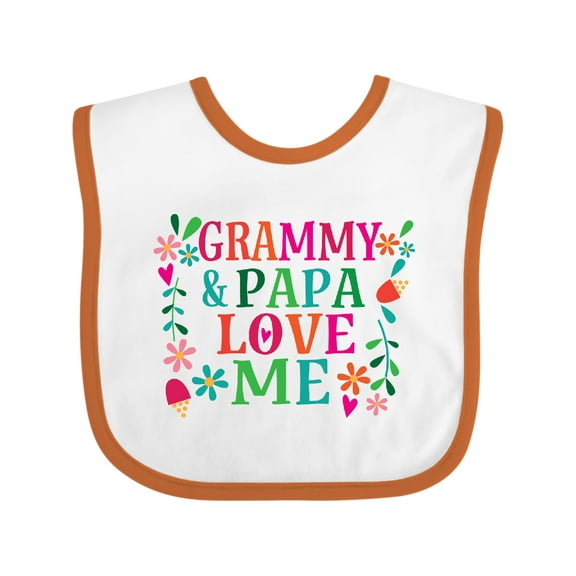 Inktastic Grammy and Papa Love Me Girls Baby Bib