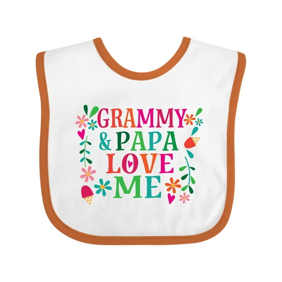 Inktastic Grammy and Papa Love Me Girls Baby Bib