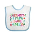 thumbnail image 1 of Inktastic Grammy and Papa Love Me Girls Baby Bib, 1 of 4